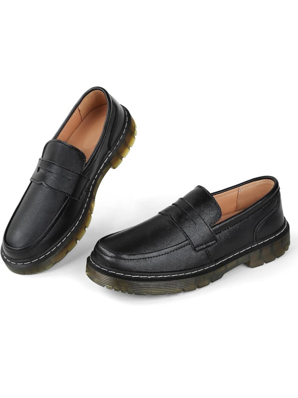 Women's Black Classic Retro Penny Loafers Fashion Driving Moccasins Flats Shoes